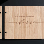 Livre d'or mariage en bois personnalisé - 08 - Monzaya