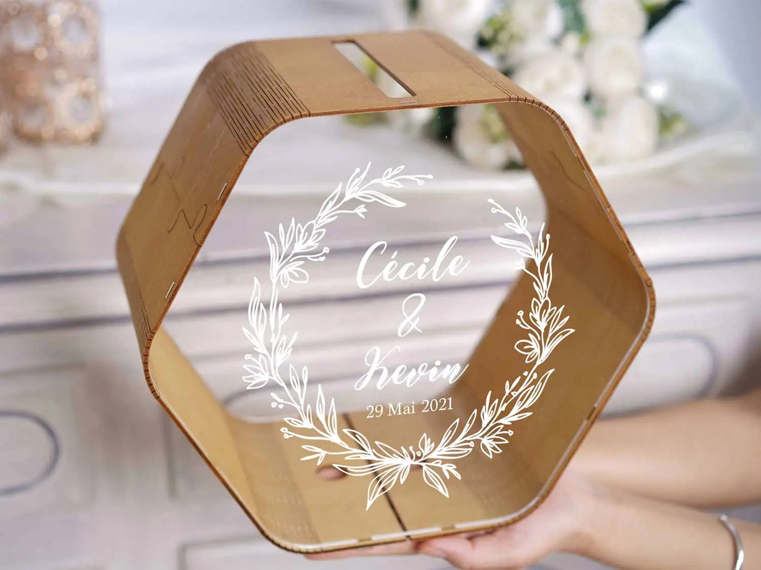 Urne mariage Feuillage Enlacé