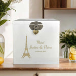 Urne mariage personnalisée blanc – Paris en amoureux