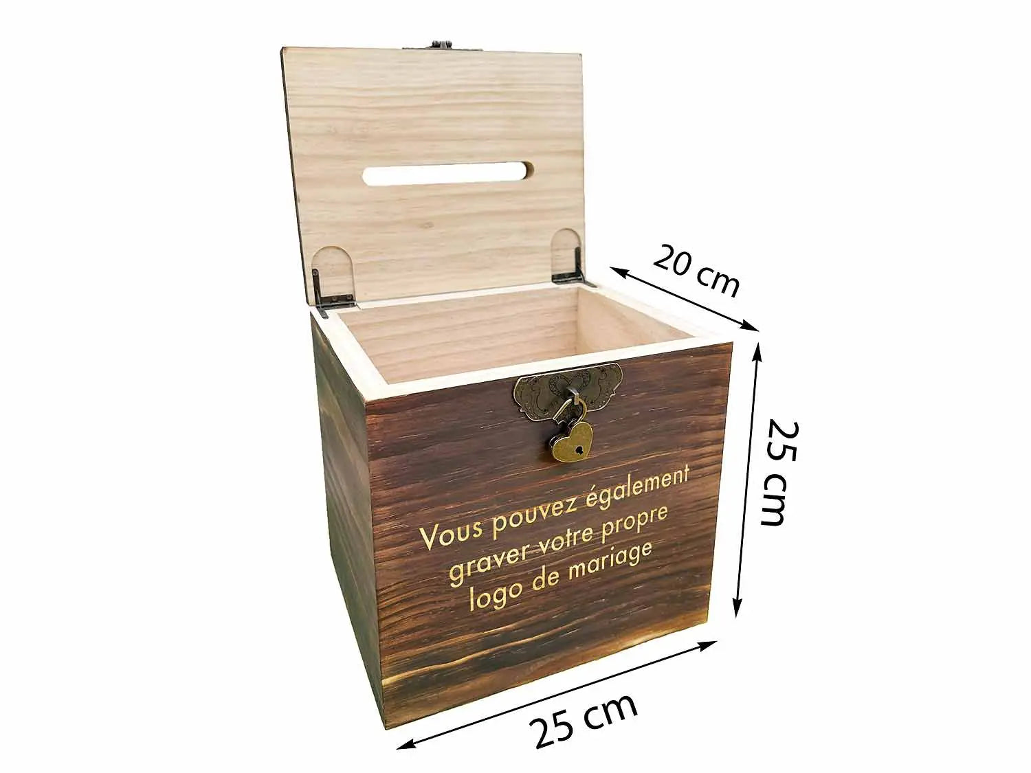 Urne mariage personnalisée brûlé – Merci