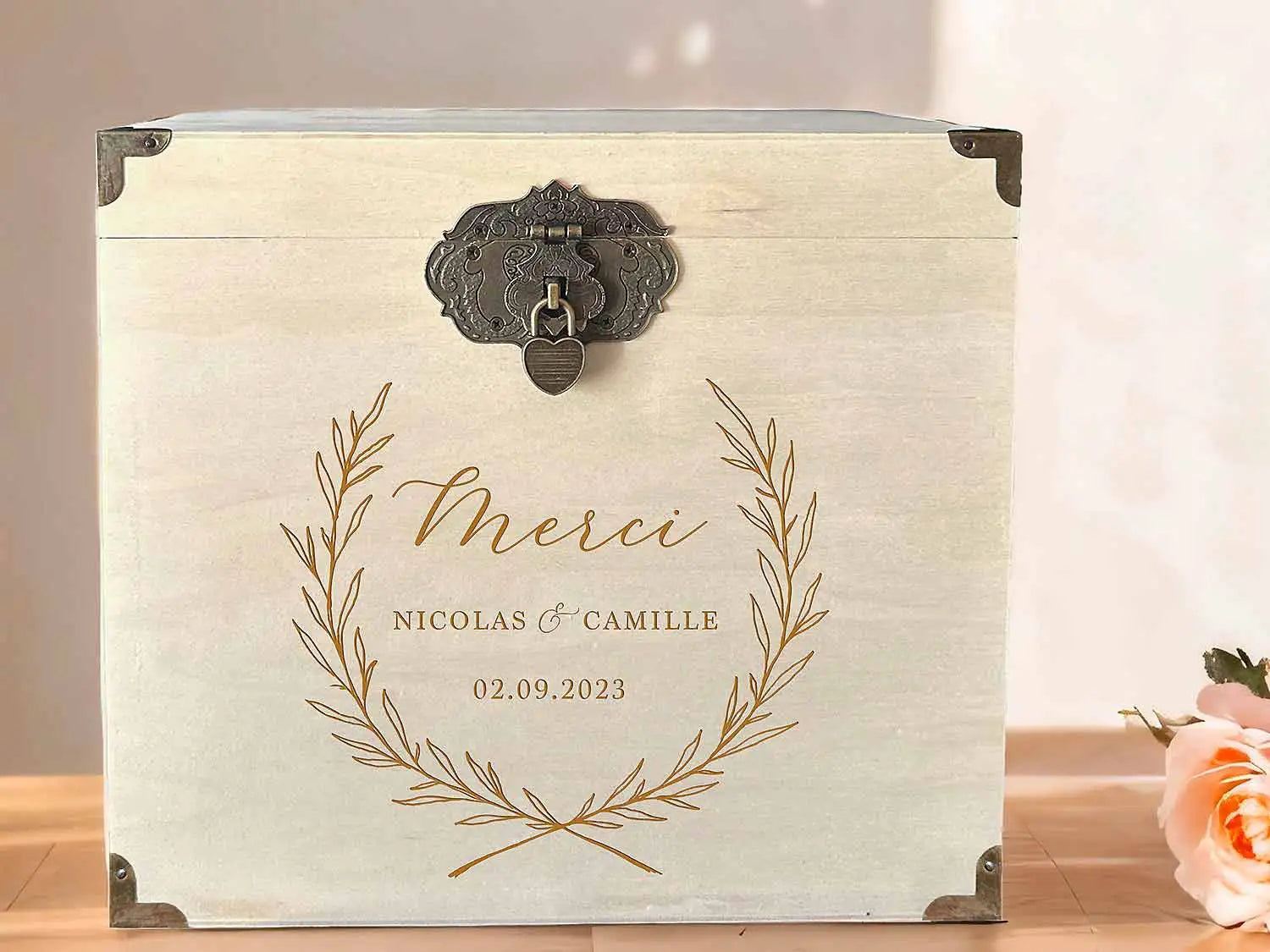 Urne mariage Promesse en bois