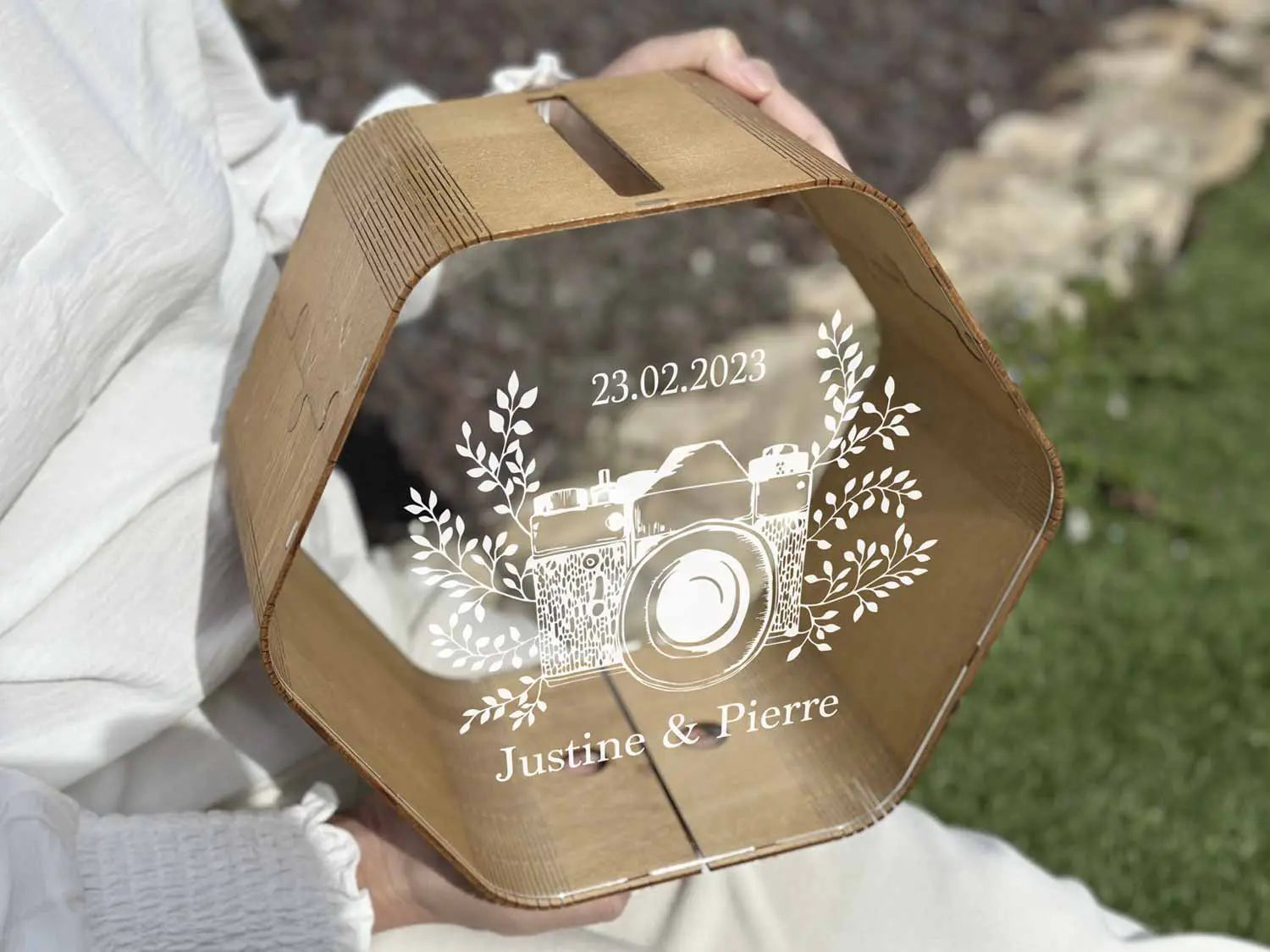 Urne-mariage-souvenir-instantané-dessus