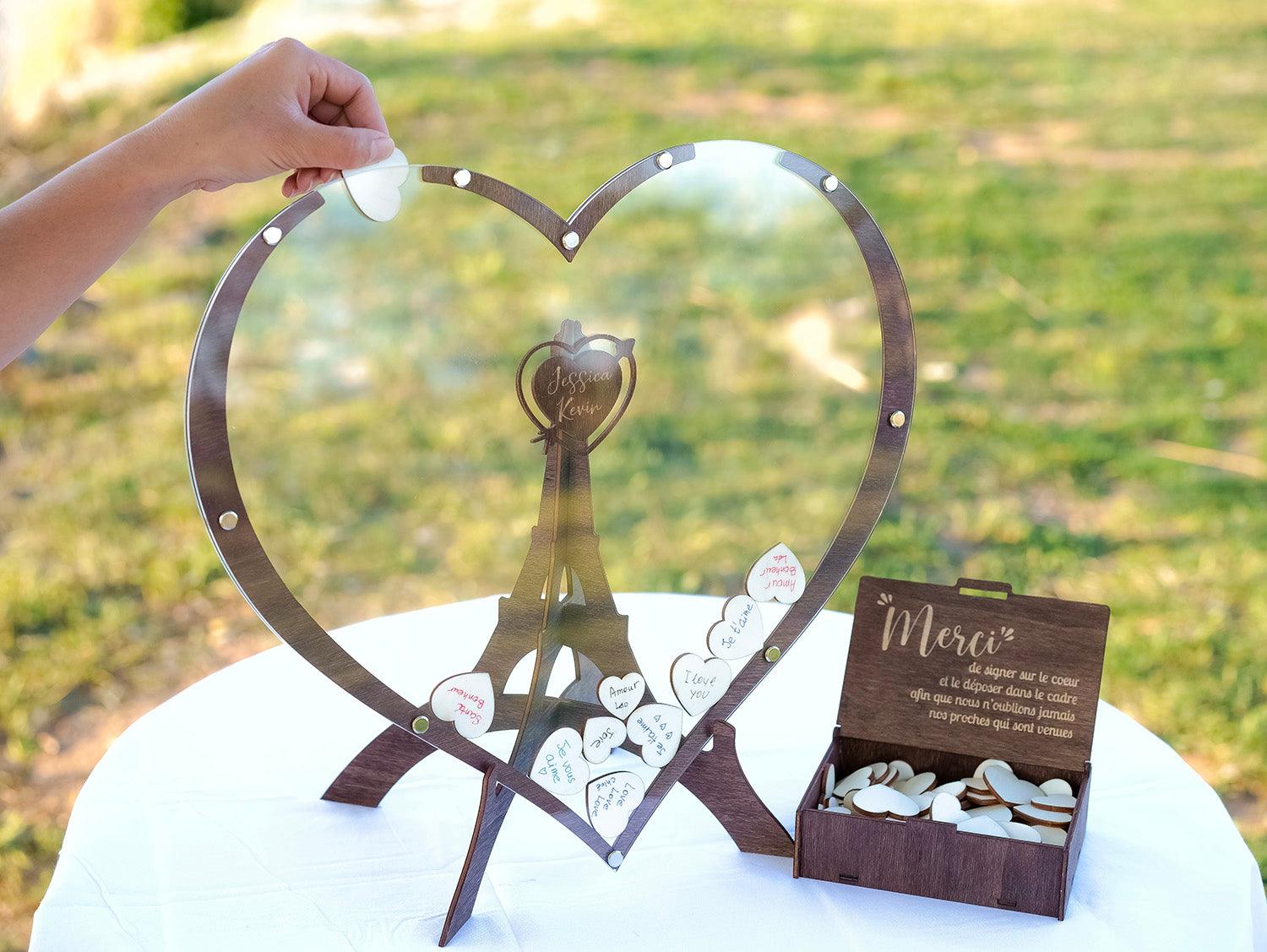 Livre d'or mariage alternative en coeurs personnalisé - 15 - Monzaya