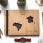 Livre d'or mariage en bois personnalisé - 06 - Monzaya
