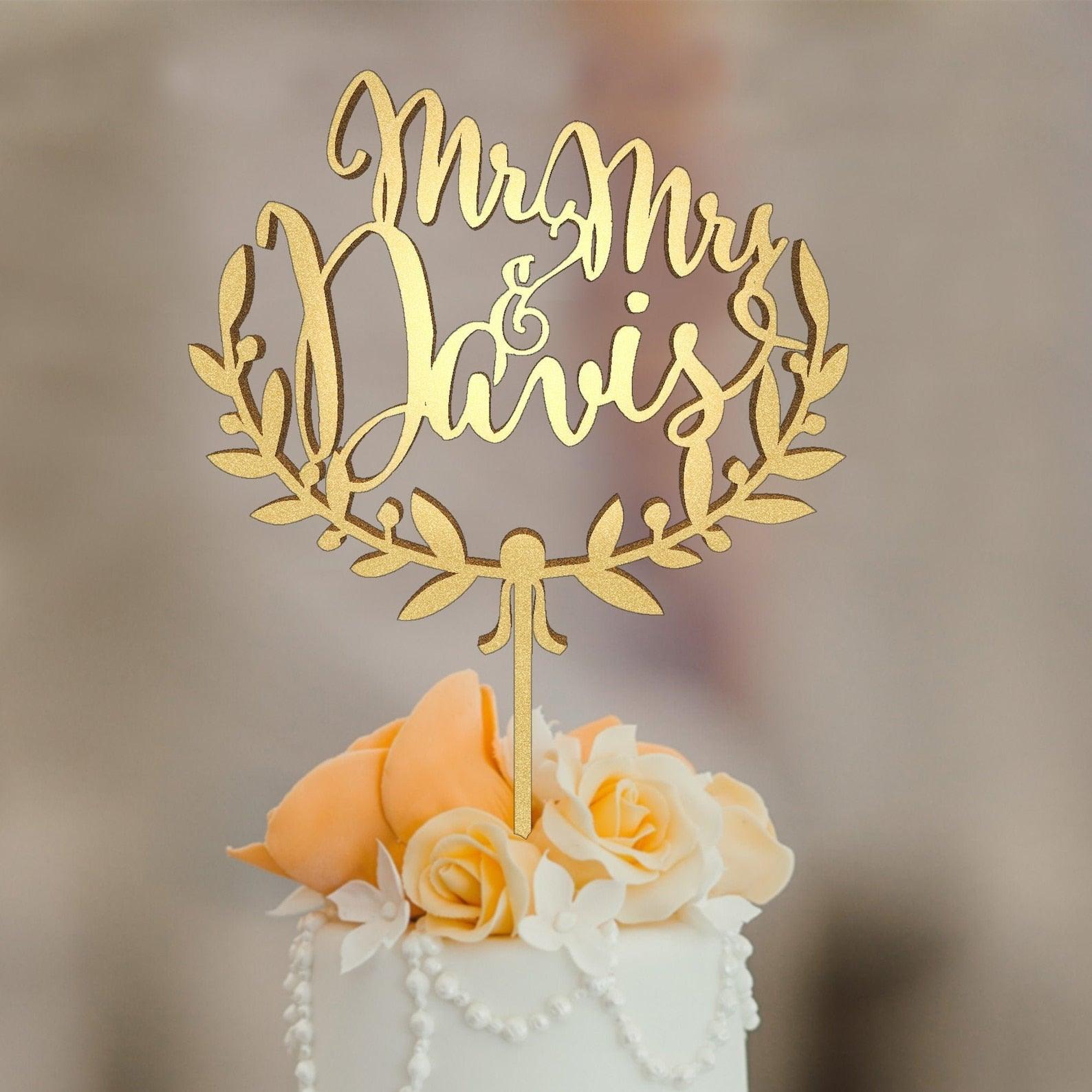 Cake toper en bois personnalisé - 03 - Monzaya