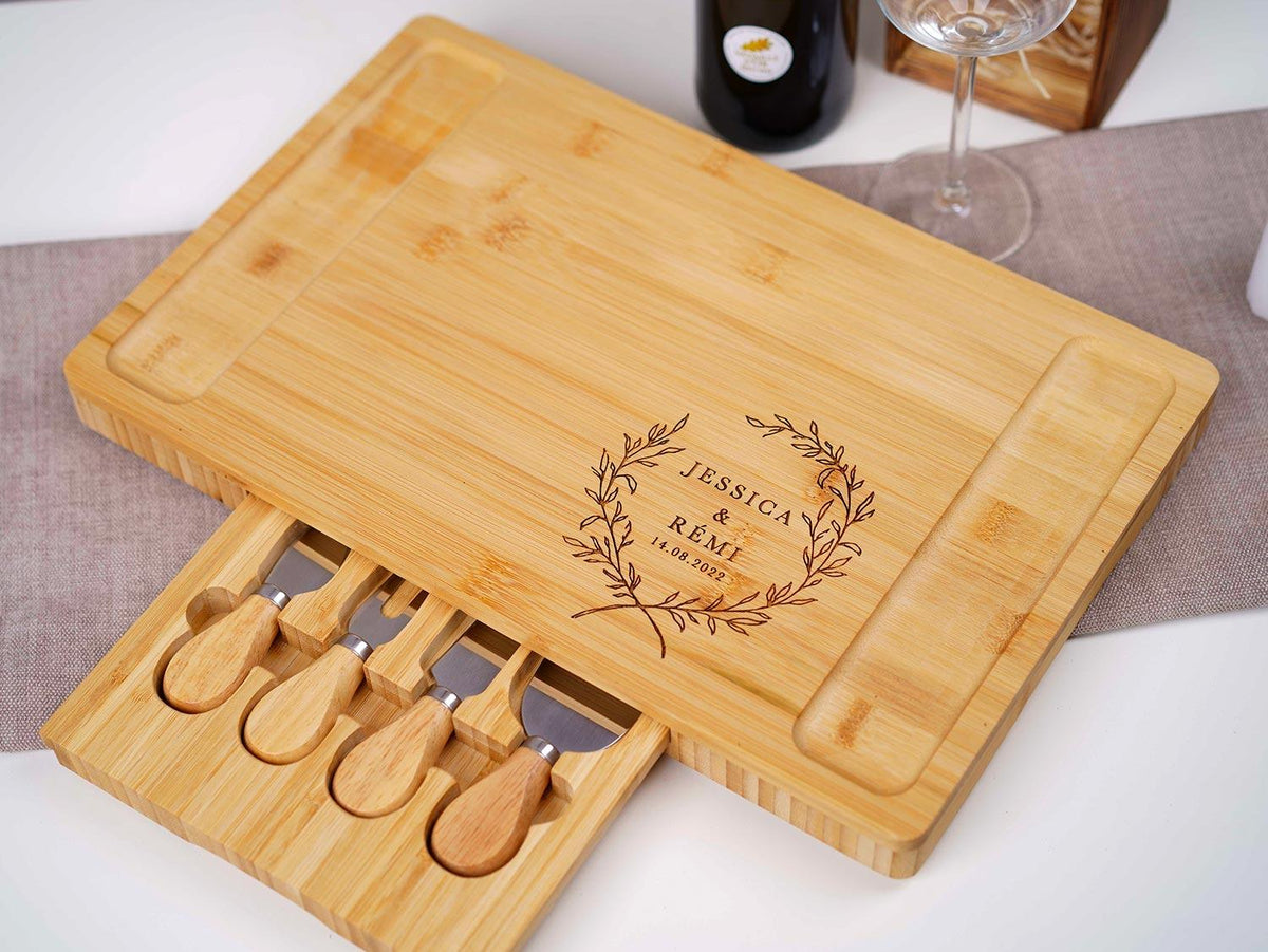Planche fromage en bambou, Plateau fromage personnalisé