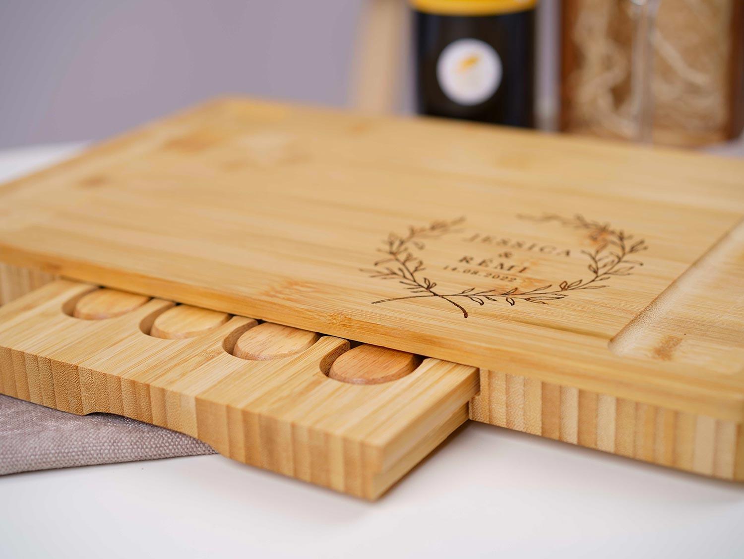 Planche fromage en bambou, Plateau fromage personnalisé