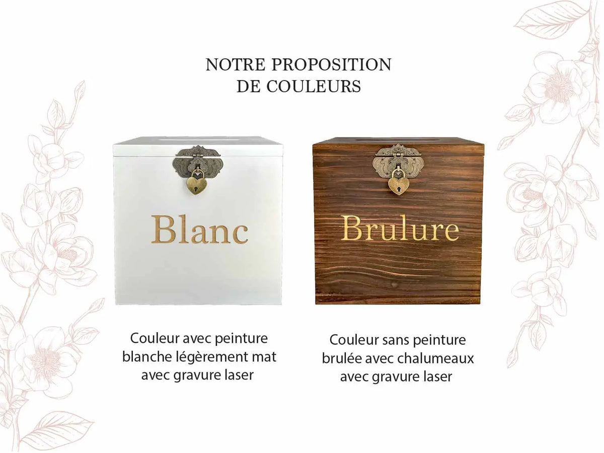 Urne mariage personnalisée brûlé – Plume indienne
