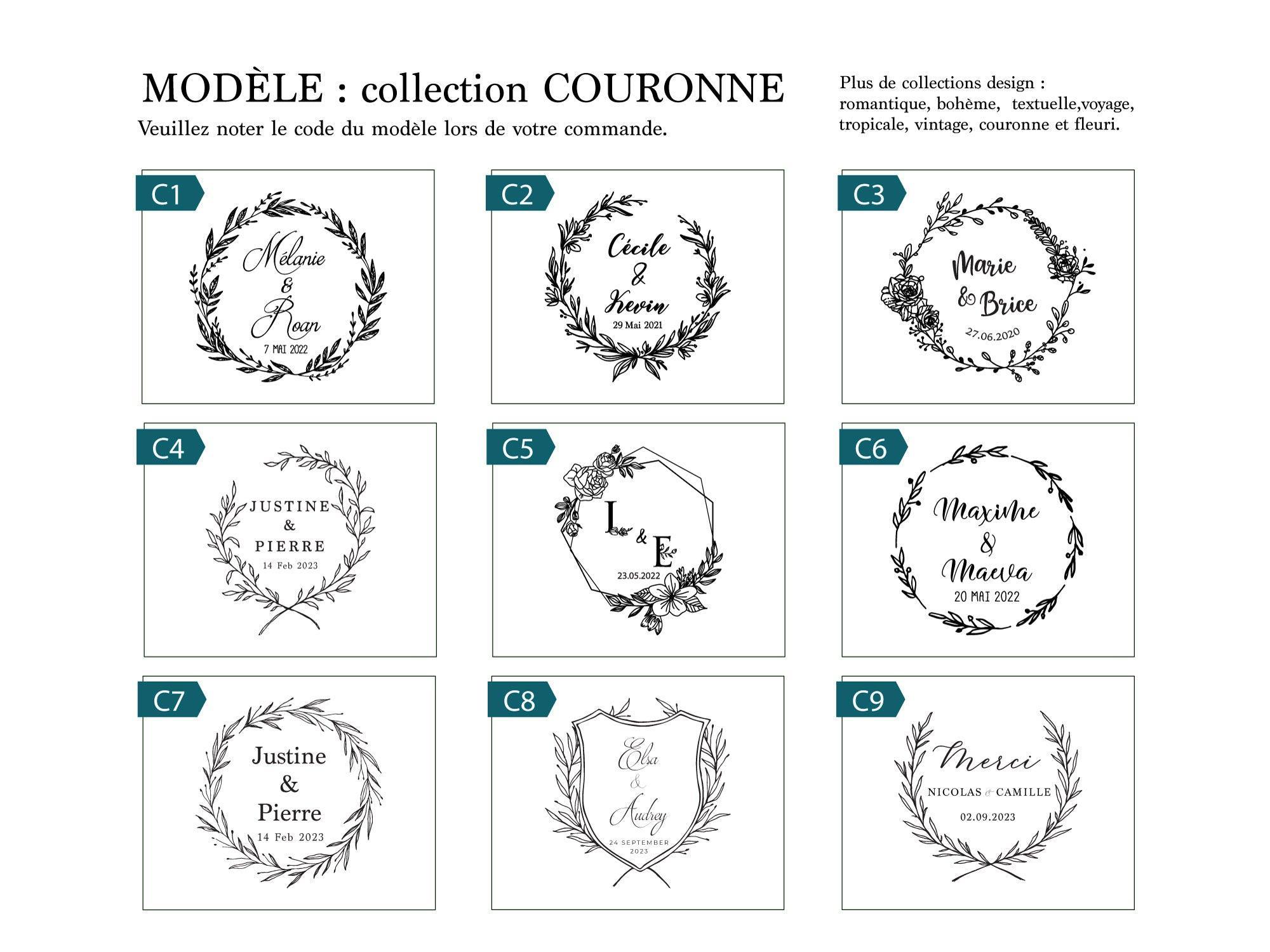 Urne mariage personnalisée, Peuplier, Couronne de feuille