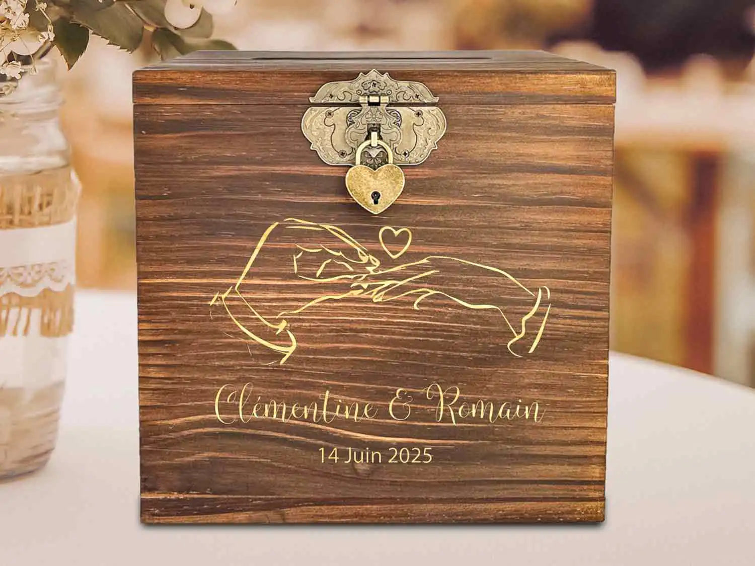 Urne mariage Charme romantique