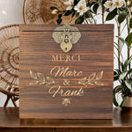 Urne mariage personnalisée, Brulé, Merci