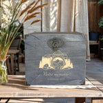 Urne mariage personnalisée, Gris rustique, Souvenirs souvenirs