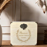 Urne mariage personnalisée, Peuplier, Couronne de feuille