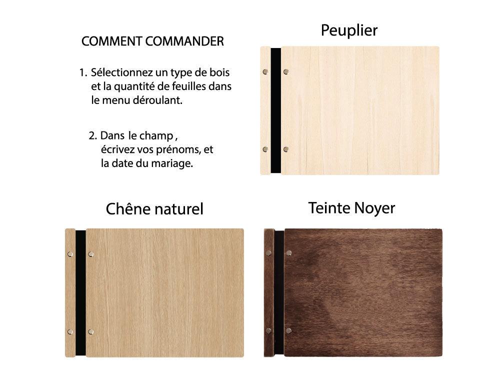 Livre d'or mariage en bois personnalisé - 04 - Monzaya