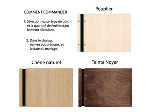 Livre d'or mariage en bois personnalisé - 02 - Monzaya