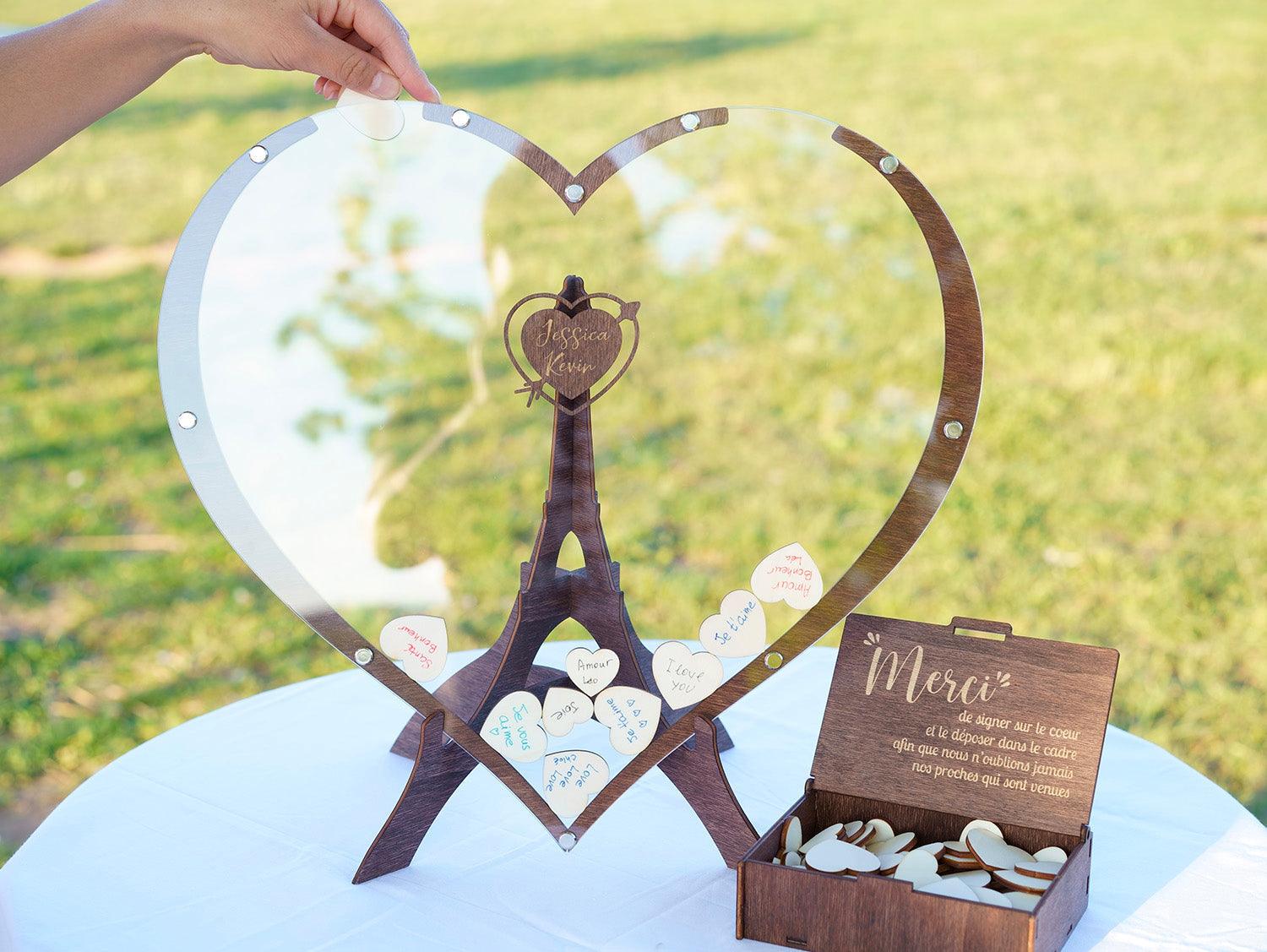 Livre d'or mariage alternative en coeurs personnalisé - 17 - Monzaya