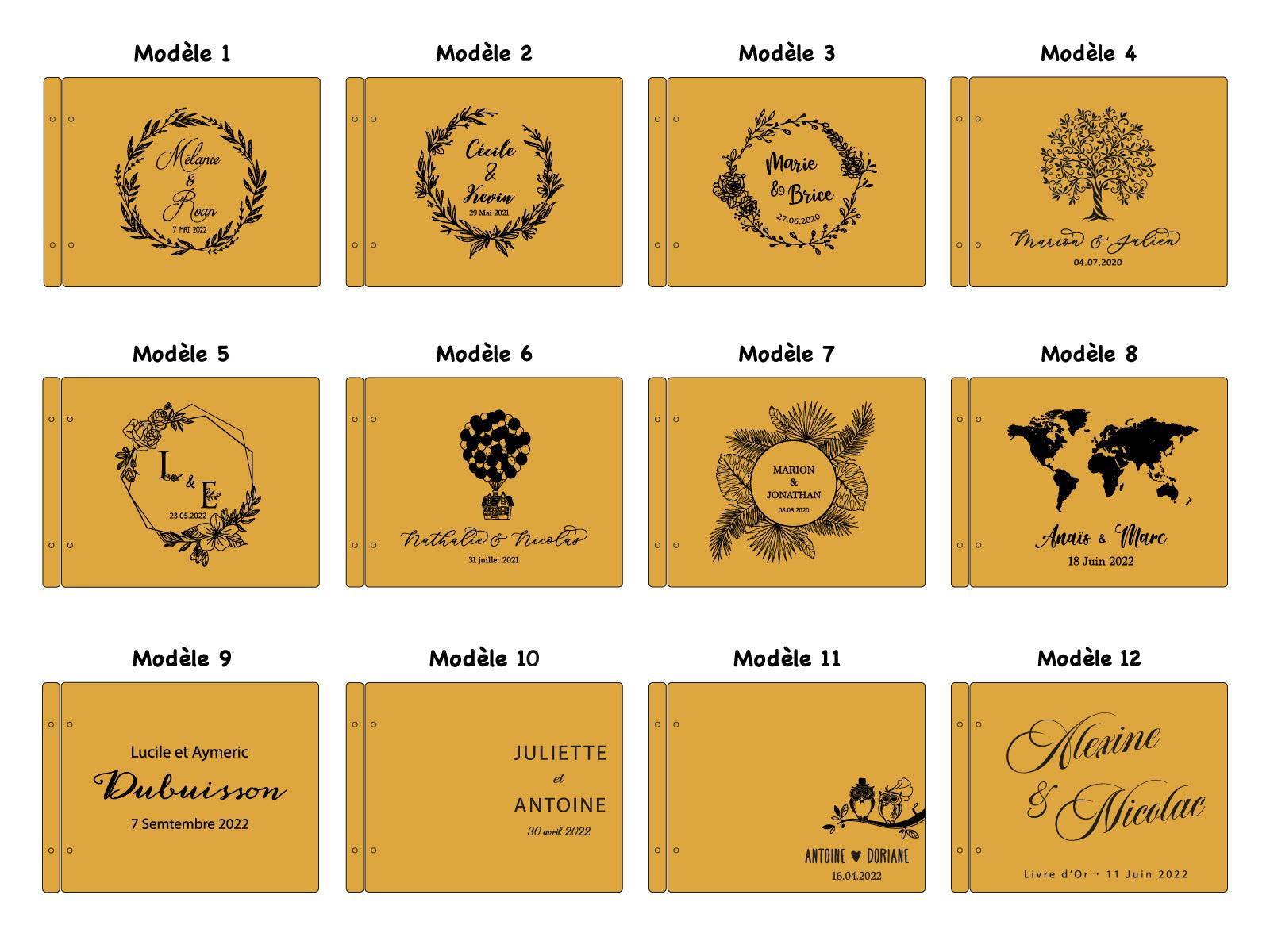 Livre d'or mariage en bois personnalisé - 12 - Monzaya