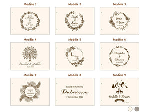 Livre d'or mariage en bois personnalisé - 09 - Monzaya