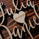 Cake toper en bois personnalisé - 07 - Monzaya