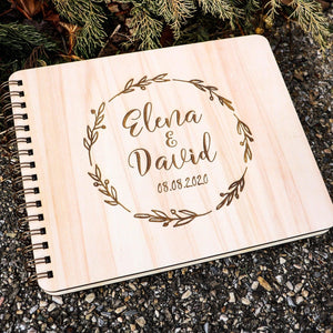 Livre d'or mariage en bois personnalisé - 11 - Monzaya