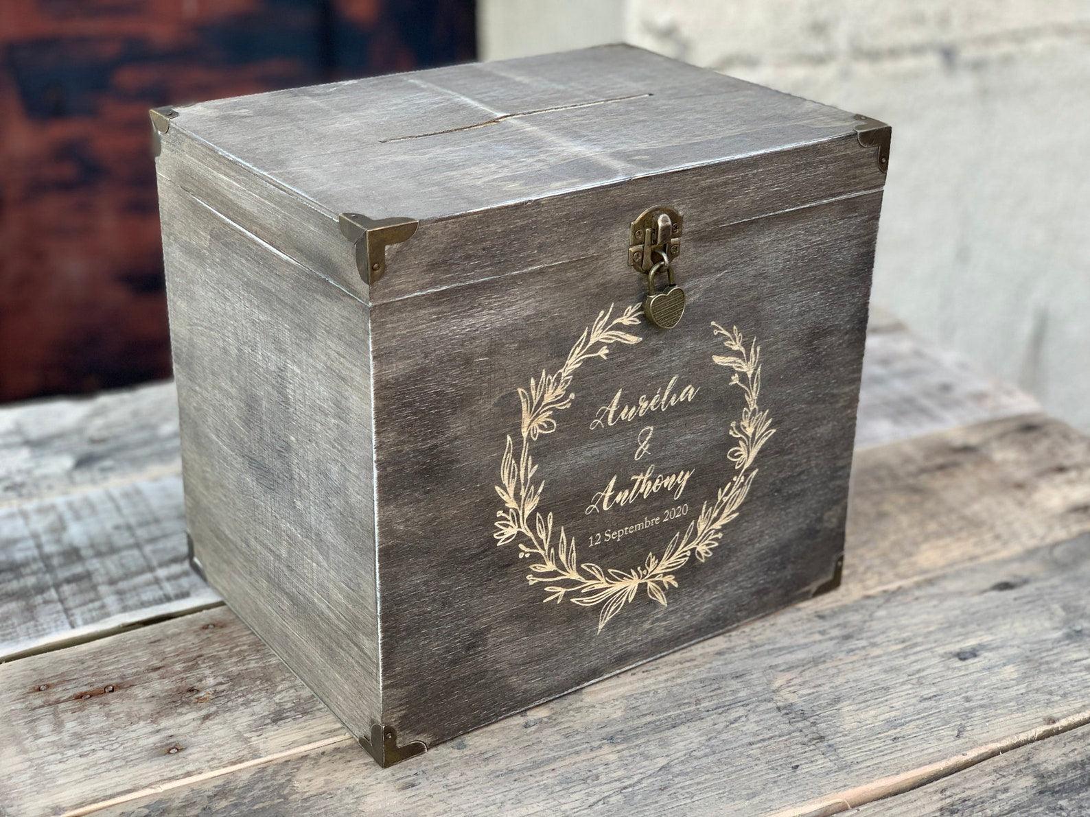 Urne mariage en bois personnalisée - 04 - Monzaya