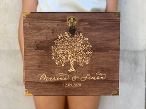 Urne mariage en bois personnalisée - 01 - Monzaya