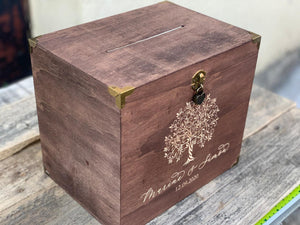 Urne mariage en bois personnalisée - 01 - Monzaya