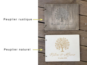 Livre d'or mariage en bois personnalisé - 09 - Monzaya