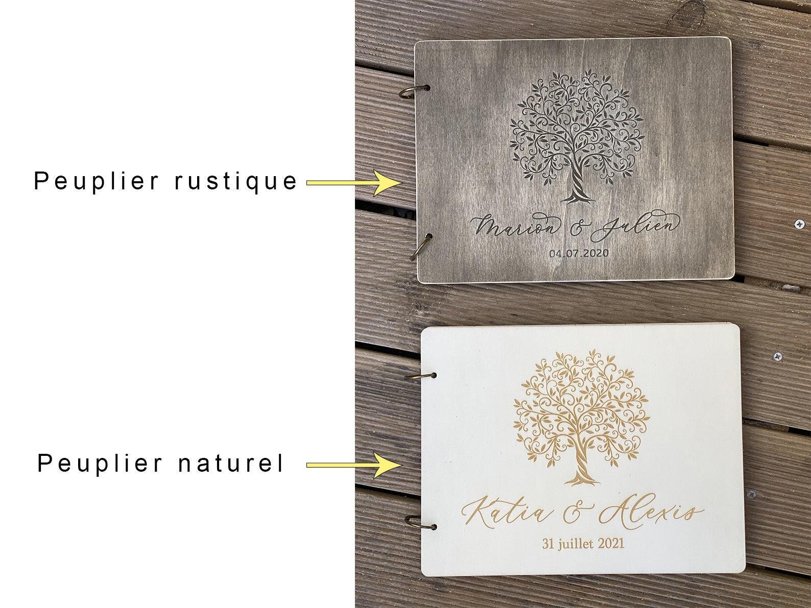 Livre d'or mariage en bois personnalisé - 10 - Monzaya