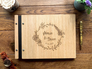 Livre d'or mariage en bois personnalisé - 12 - Monzaya